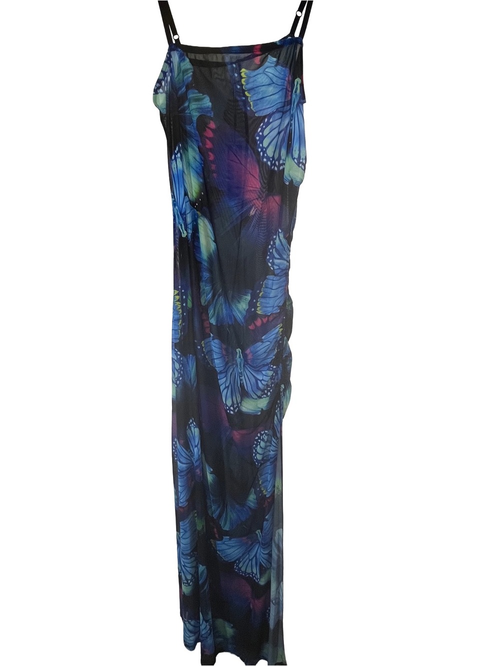 Fashion Nova, NWT.  Blue Butterfly Print Maxi swimsuit cover up